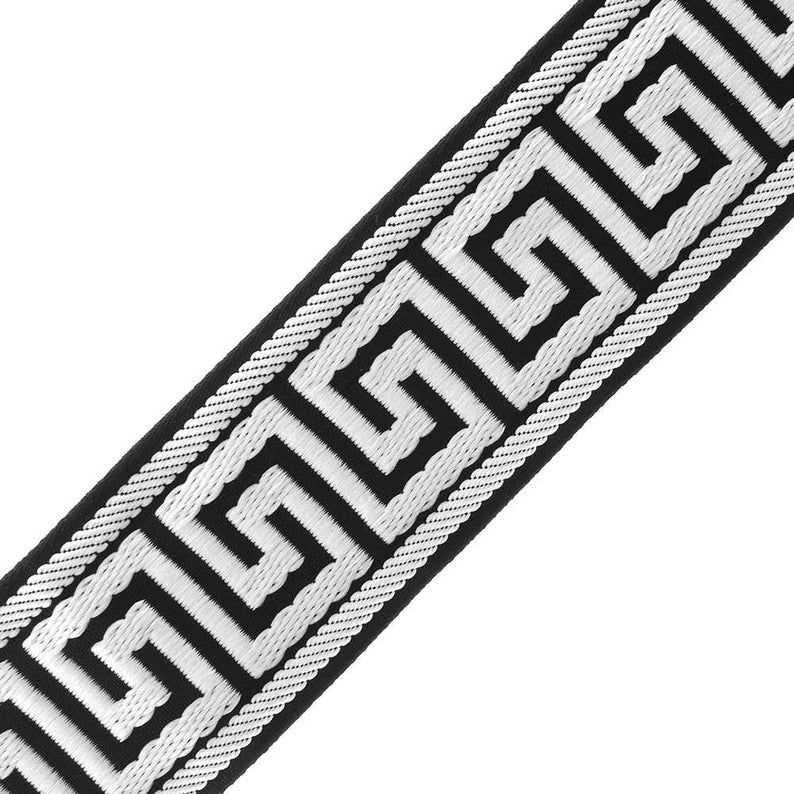 greek key trim curtains