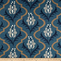 Dwell Robert Allen Printed Cotton Peacock Blue Damask Floral Fabric