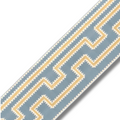 Designer Trim By The Yard Fretwork chain link Print Satin 3.5" charcoal grey gold
