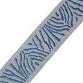 Designer Trim By The Yard Zebra Animal Print embroidered 2.15” French blue colonial grey