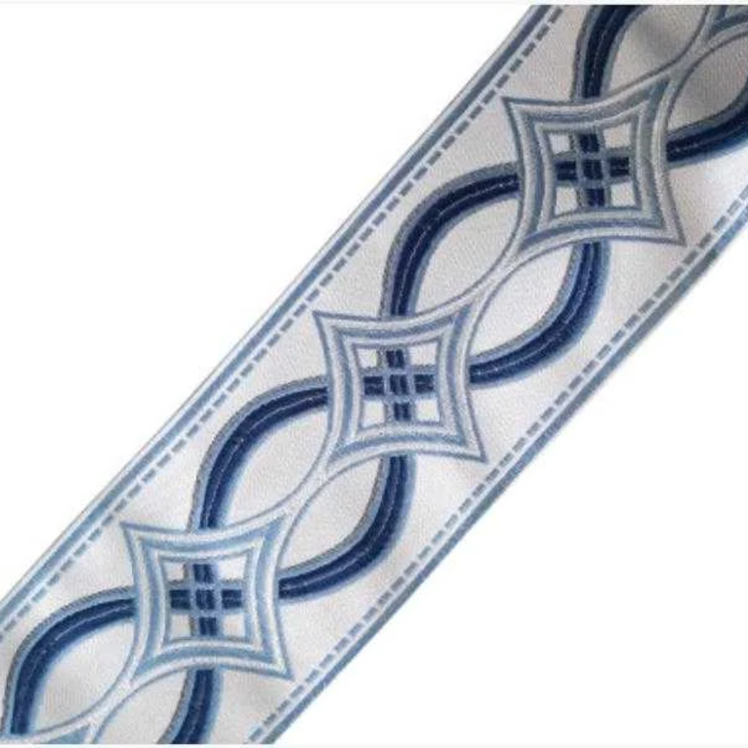 Designer Trim Tape Chain Link 3.5 Silk Blue Navy
