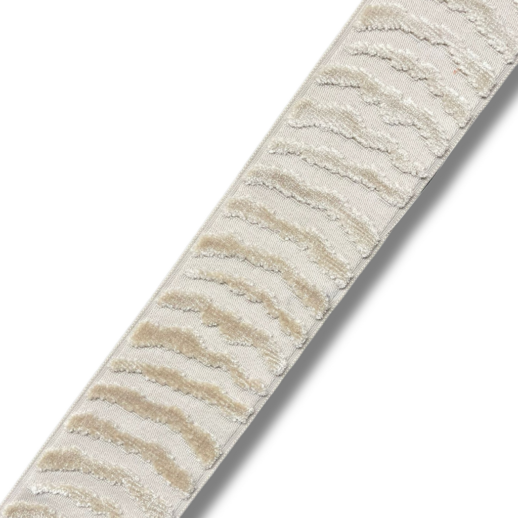 Nala Velvet Designer Trim 3.5" Ivory