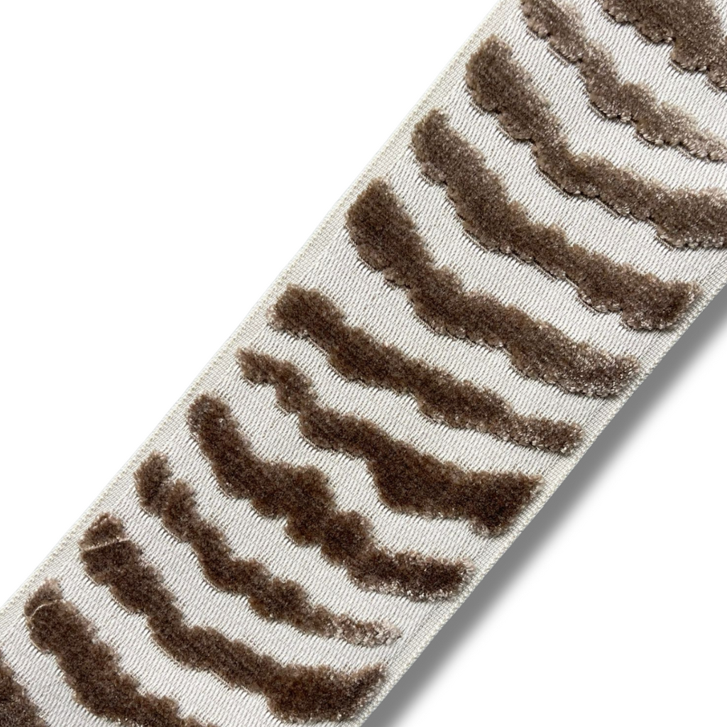 Nala Velvet Designer Trim 3.5" Brown