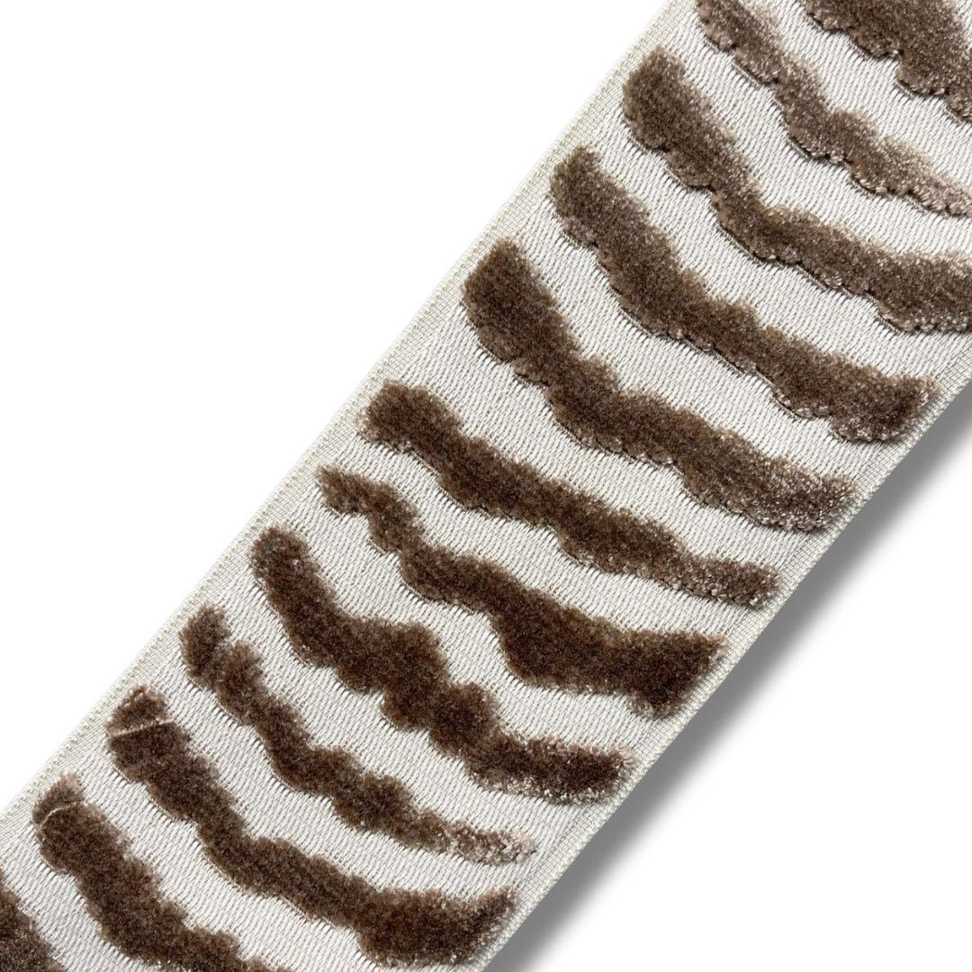 Nala Velvet Designer Trim 3.5" Brown