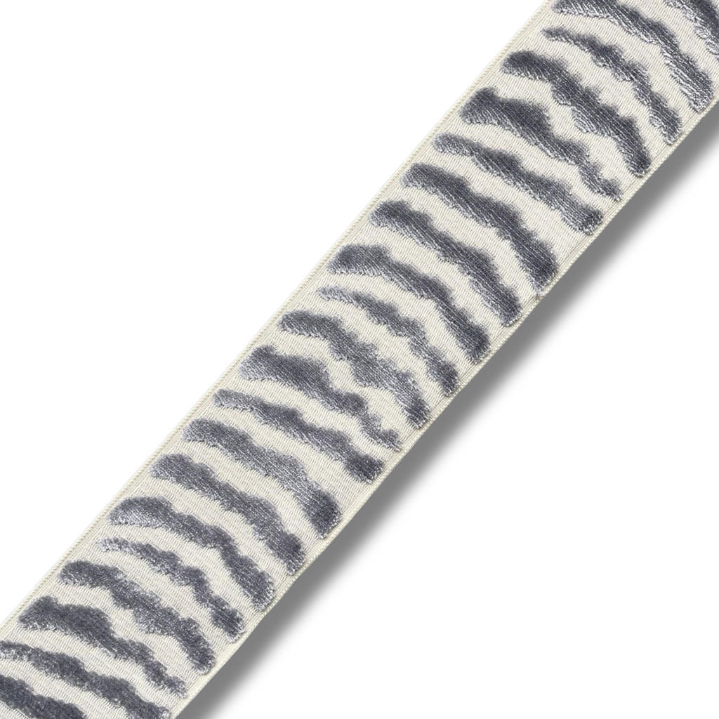 Nala Velvet Designer Trim 3.5" Light Grey