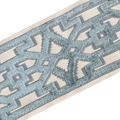 Aurora Geometric Silk Designer Trim 3.5" Light Blue