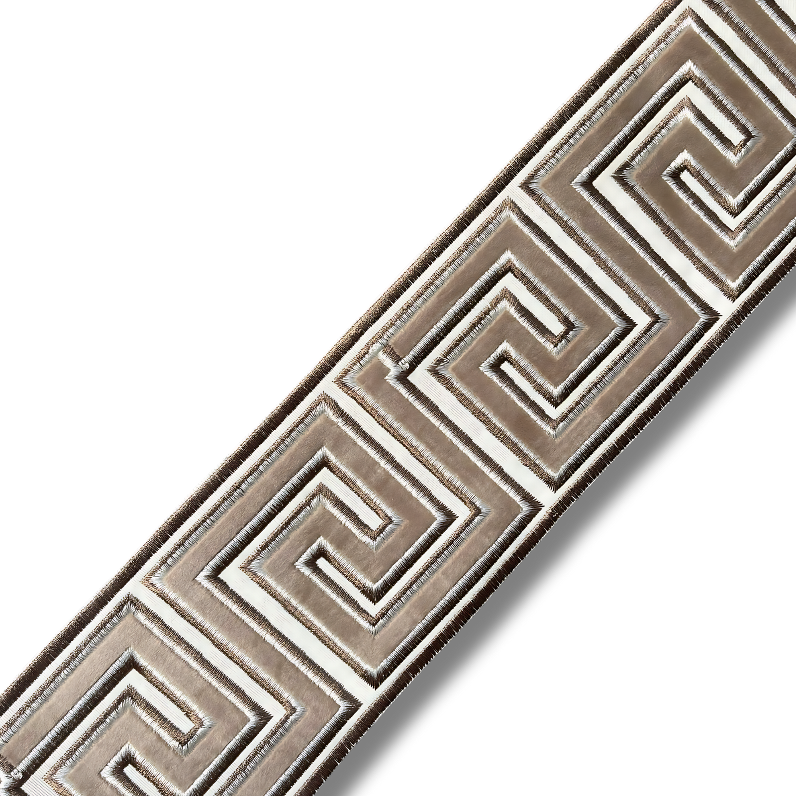 Elysian Greek Key Embroidered Trim 3.5”  Taupe