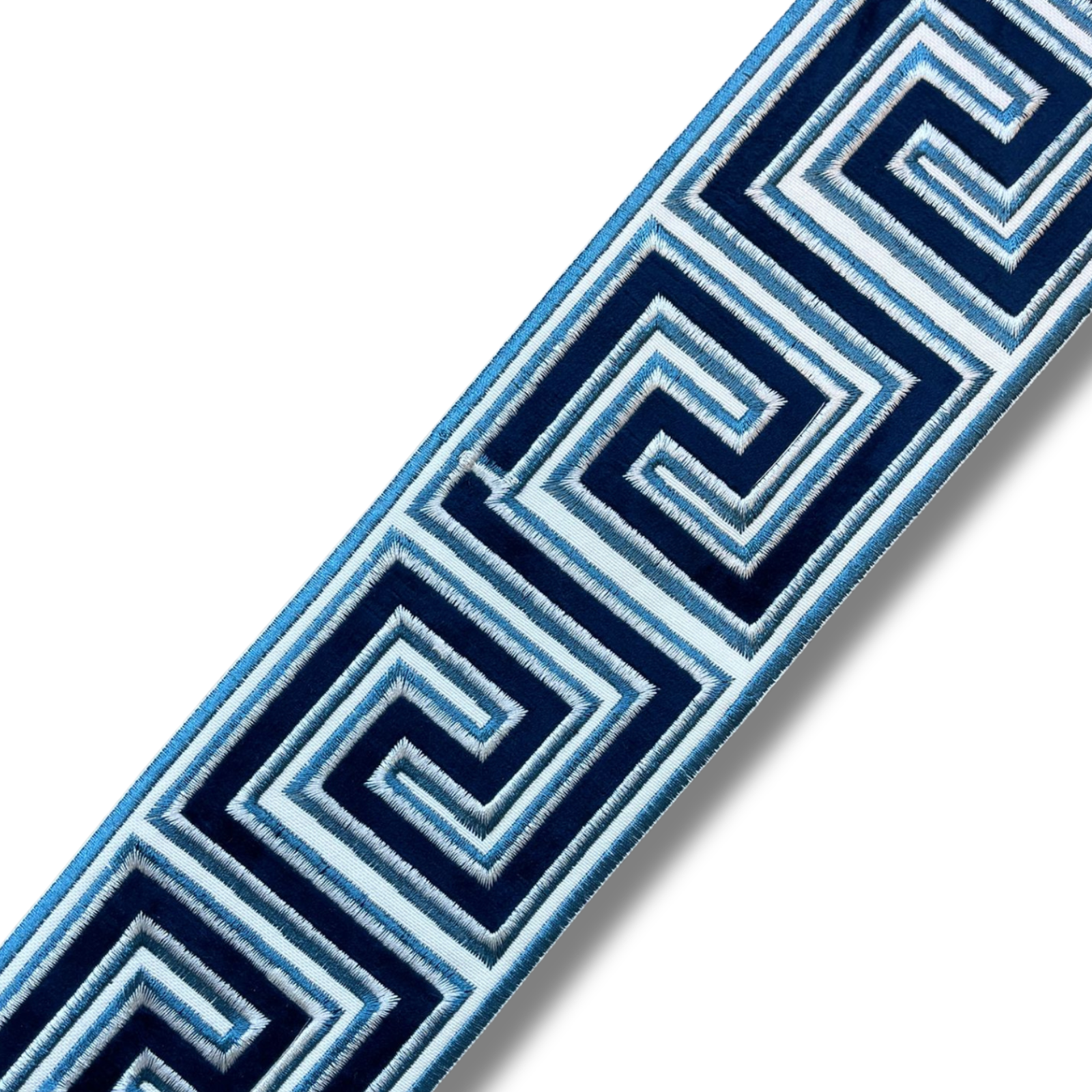 Elysian Greek Key Embroidered Trim 3.5”  Navy Blue