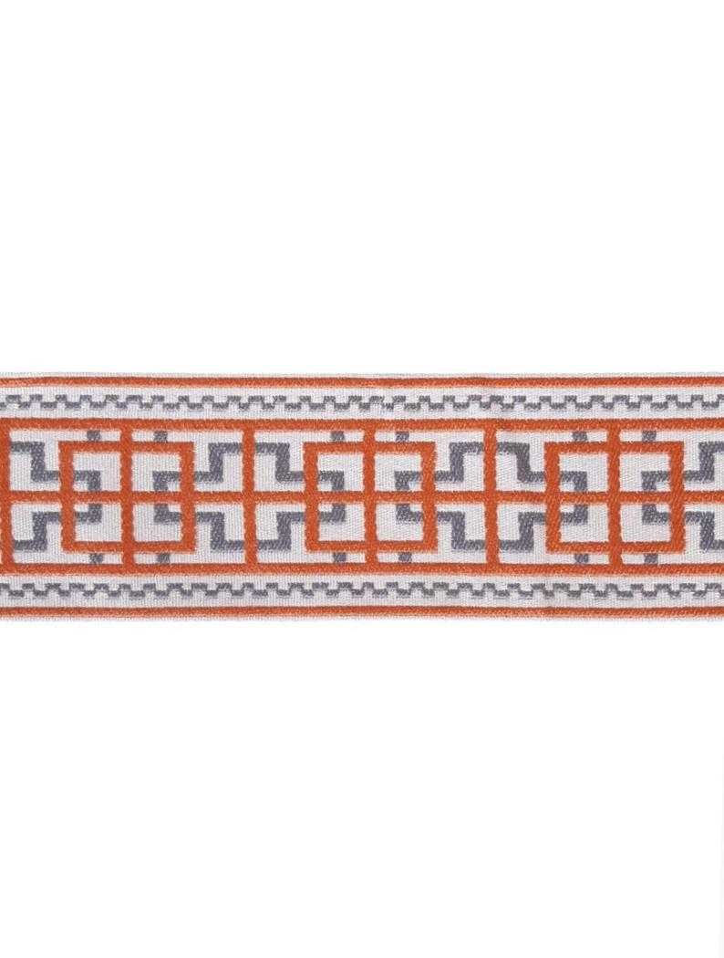 Designer Trim Tape Geometric Silk Orange Ivory
