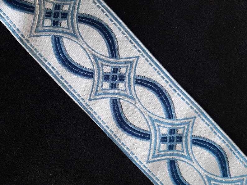 Designer Trim Tape Chain Link 3.5 Silk Blue Navy
