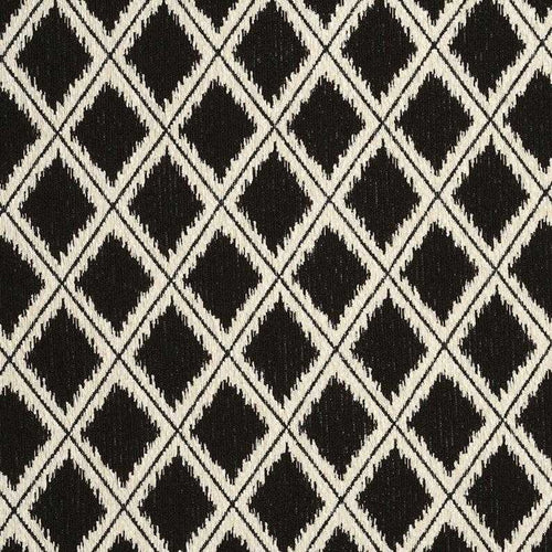 Abstract Fabric Diamonds Geometric Black & Off White