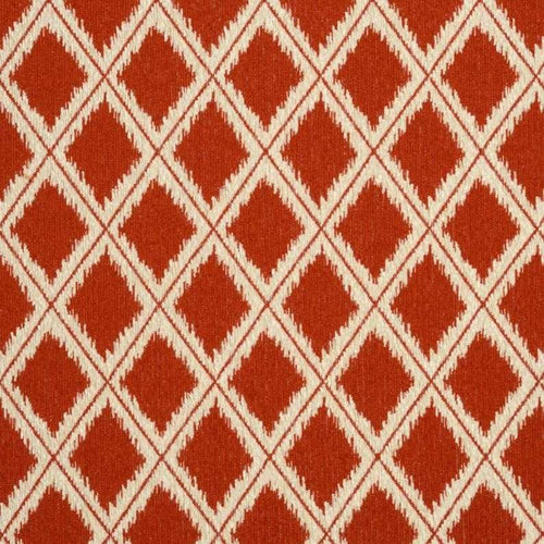 Abstract Fabric Diamonds Geometric Tangerine Orange & Off White