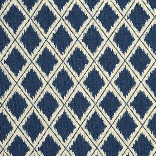 Abstract Fabric Diamonds Geometric Cobalt Blue & Off White