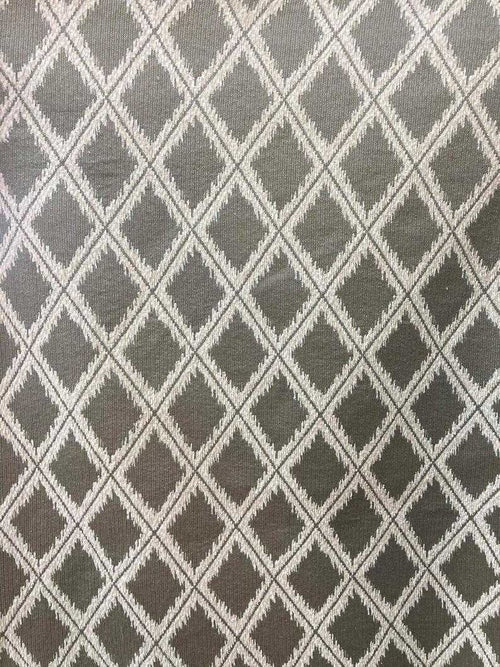 Abstract Fabric Taupe Beige & Off White Diamonds Geometric