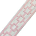 Caroline Geometric Jacquard Trim by the Yard Light Pink on White