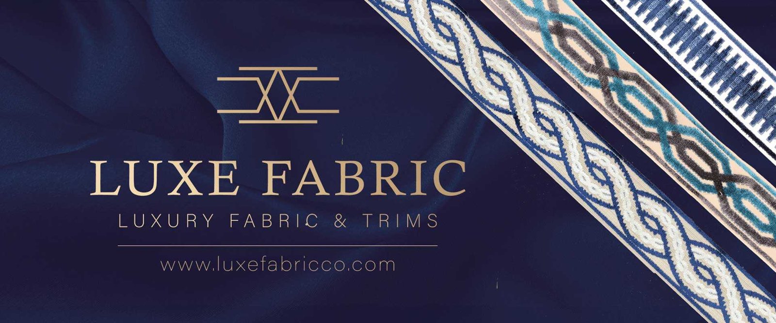 Luxe Fabric Co - greek key trim - logo