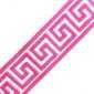 Greek Key Trim Pink & White Tape Jacquard Embroidered