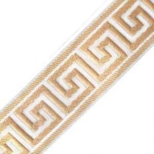 Greek Key Trim Beige And White Tape Jacquard Embroidered