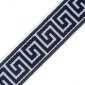 Hot Sell Greek Key Trim Navy Blue White Tape Jacquard Embroidered