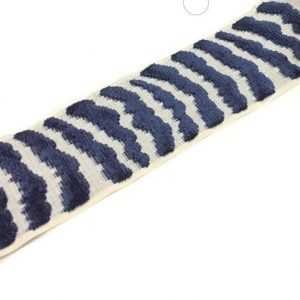 Designer Zebra Trim Navy Blue On Taupe Tape