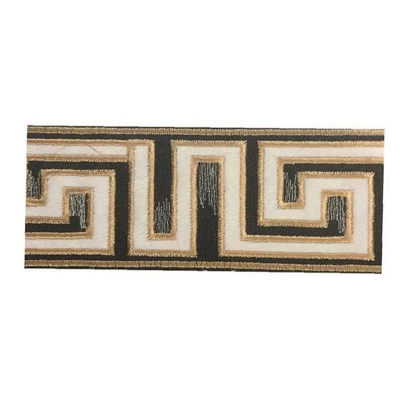 Greek Key Trim Gold Tape Velvet Embroidered