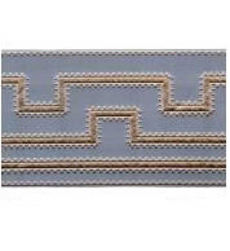 Greek Key Trim Grey Charcoal Taupe Tape Zig Zag Embroidered
