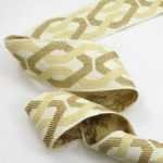 Designer Trim Tape Cream Gold Fretwork Chain Link Border