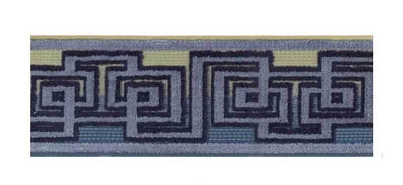 Velvet 3.5 Fabric Trim for Curtain Trim With Raised Greek Key Trim Tape  Embroidery Trim Border Trim by the Yard 