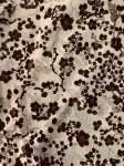 Designer Fabric Asian Floral Burnout Flock Taupe Chocolate Brown Cut