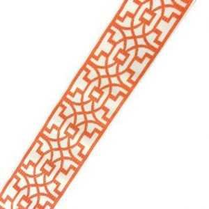 Fretwork 3.5 Silk Orange Ivory Embroidered Transitional Border Tape