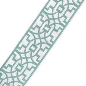 Designer Trim Tape Fretwork 3.5 Silk Spa Green Embroidered