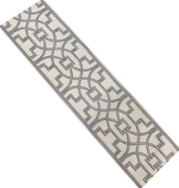 Designer Trim Tape Fretwork 3.5 Silk Grey Embroidered