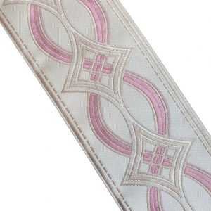 Designer Trim Tape Chain Link 3.5 Silk Blush Pink Embroidered