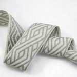 Designer Trim Tape Grey White Fret Zig Zag Chevon Border