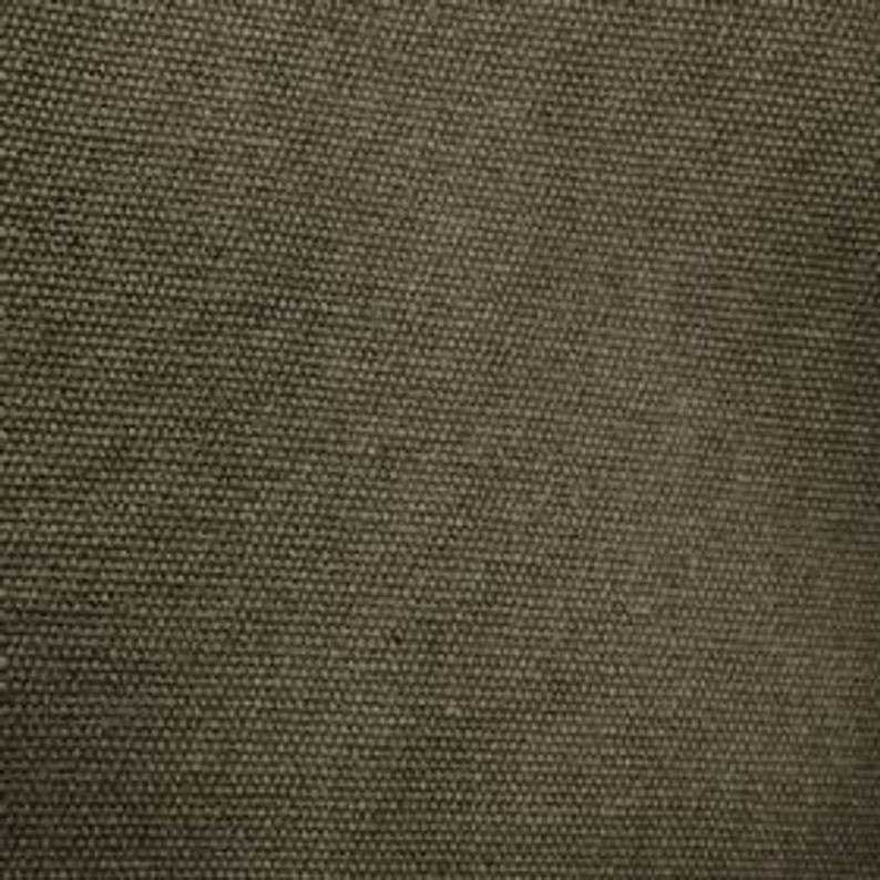 Italian 100% Plain Linen Dark Khaki Color Medium Softened 220 g/m2