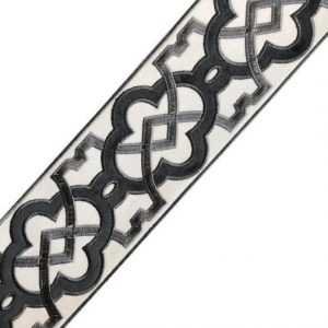 Geometric Trim 3.5 Inch Grey Charcoal Off White Tape