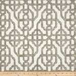 Designer Fabric Geometric Chinoiserie BISQUE Taupe Beige Trellis Fabric