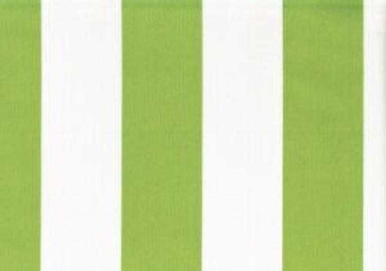 Designer Outdoor Cabana Stripe White lime Green Fabric