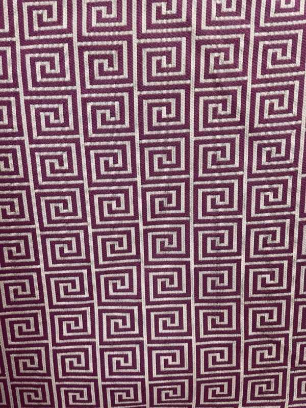 Greek Key Jacquard Fabric Yard Print Raspberry Pink