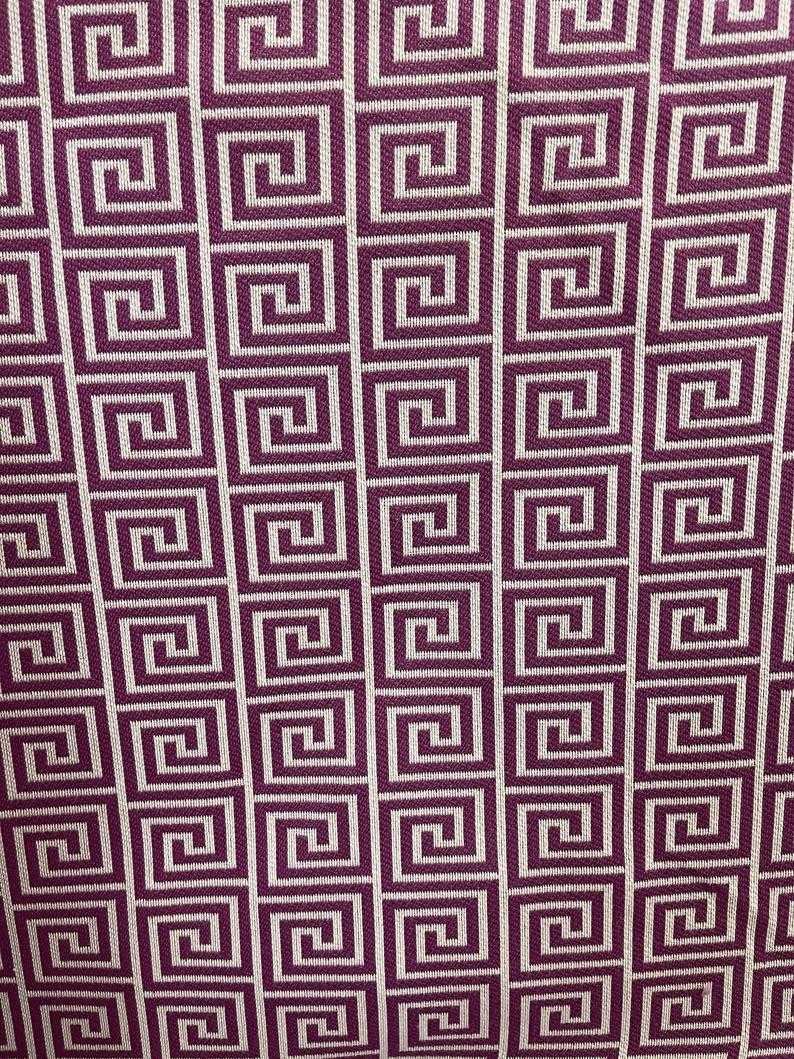 Greek Key Jacquard Fabric Yard Print Raspberry Pink