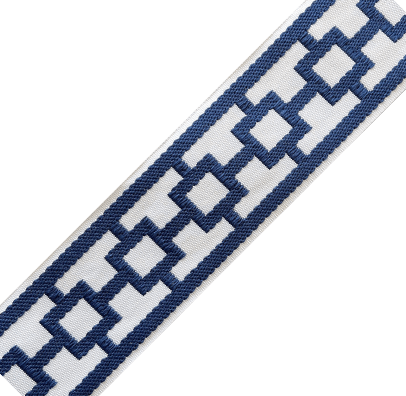 Caroline Trim By the Yard Navy White