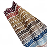 Aldora Chenille Greek Key Trim Curtains