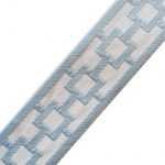 Caroline Geometric Jacquard Trim by the Yard Light Blue on White