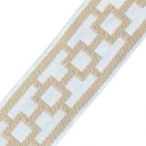 Caroline Trim beige on white jacquard tape curtain