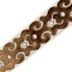 Flora Velvet Trim 3.5" Brown on Beige