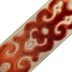 Flora Velvet Trim 3.5" Rust on Beige