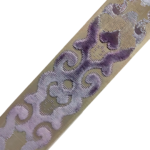 Flora Velvet Trim 3.5" Purple on Beige