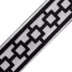 Caroline Geometric Jacquard Trim by the Yard Black on White