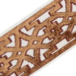 Aurora Geometric Silk Designer Trim 3.5" Brown