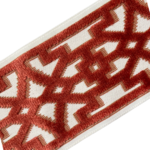 Aurora Geometric Silk Designer Trim 3.5" Rust